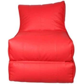 DEEP SLEEP EVERY NIGHT Bean Bag Bed Chair Sofa Bed Leather Wallow Filp - Out Lounger relaxing bed chair relaxer ideal for hostels hotel hospitals (Red)