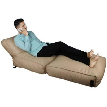 DEEP SLEEP EVERY NIGHT Bean Bag Bed Chair Sofa Bed Leather Wallow Filp Out Lounger relaxing bed chair relaxer ideal for hostels hotel hospitals Beige