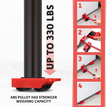 DEEP SLEEP EVERY NIGHT Furniture Lifter with 4 Pack Moving Sliders, Heavy Duty Transport Shifter Saving Crowbar Hand Tool Set for Sofas, Desks, and Refrigerators TW-32251