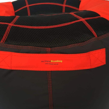 Deep Sleep Kids Sports Chair Sofa Bean Bag Polyester Fabric with Mesh Seat for Kids upto 12 Years Furniture Chair Bean Bag: D 70x W 60x H 65cm (Black & Red)