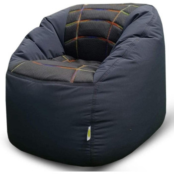 Deep Sleep Kids Sports Chair Sofa Bean Bag Polyester Fabric with Mesh Seat for Kids upto 12 Years Furniture Chair Bean Bag: D 70x W 60x H 65cm (Black)