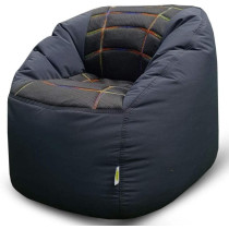 Deep Sleep Kids Sports Chair Sofa Bean Bag Polyester Fabric with Mesh Seat for Kids upto 12 Years Furniture Chair Bean Bag: D 70x W 60x H 65cm (Black)