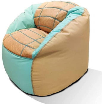 Deep Sleep Kids Sports Chair Sofa Bean Bag Polyester Fabric with Mesh Seat for Kids upto 12 Years Furniture Chair Bean Bag: D 70x W 60x H 65cm (Light green)