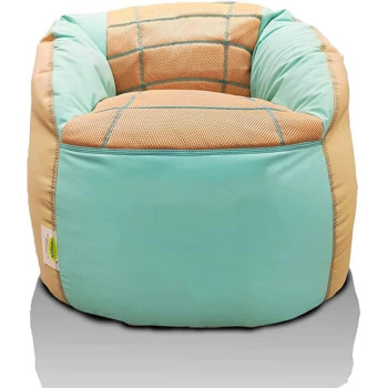Deep Sleep Kids Sports Chair Sofa Bean Bag Polyester Fabric with Mesh Seat for Kids upto 12 Years Furniture Chair Bean Bag: D 70x W 60x H 65cm (Light green)
