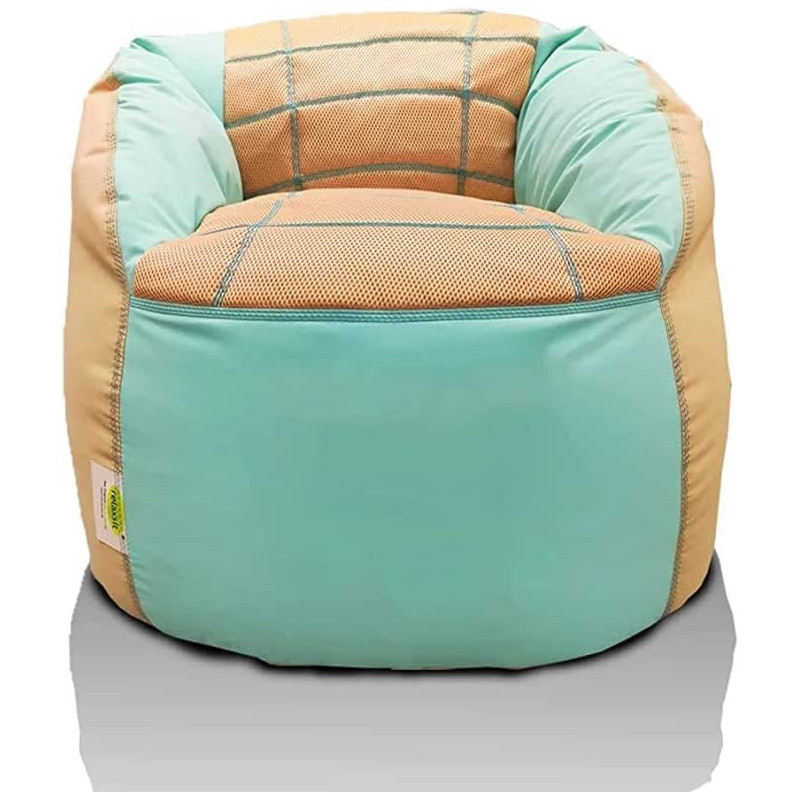 Deep Sleep Kids Sports Chair Sofa Bean Bag Polyester Fabric with Mesh Seat for Kids upto 12 Years Furniture Chair Bean Bag: D 70x W 60x H 65cm (Light green)