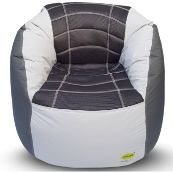 Deep Sleep Kids Sports Chair Sofa Bean Bag Polyester Fabric with Mesh Seat for Kids upto 12 Years Furniture Chair Bean Bag: D 70x W 60x H 65cm (Light Grey)