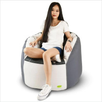 Deep Sleep Kids Sports Chair Sofa Bean Bag Polyester Fabric with Mesh Seat for Kids upto 12 Years Furniture Chair Bean Bag: D 70x W 60x H 65cm (Light Grey)