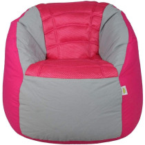 Deep Sleep Kids Sports Chair Sofa Bean Bag Polyester Fabric with Mesh Seat for Kids upto 12 Years Furniture Chair Bean Bag: D 70x W 60x H 65cm (Pink & Grey)