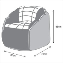 Deep Sleep Kids Sports Chair Sofa Bean Bag Polyester Fabric with Mesh Seat for Kids upto 12 Years Furniture Chair Bean Bag: D 70x W 60x H 65cm (Purple)