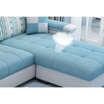 Deep Sleep L Shape sofa 3 Seat Linen Living Room Sofa Set Home Furniture Modern Design Frame Soft Sponge Shape Home Furniture(Foot ped + 2 cloth stool),D