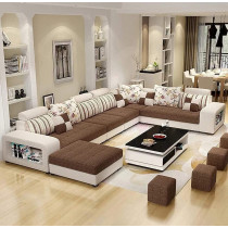 Deep Sleep Live Room Sofa,Apartment Living Room Corner Sofa set Combination Furniture (Brown)