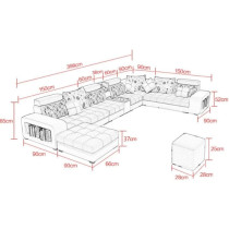 Deep Sleep Live Room Sofa,Apartment Living Room Corner Sofa set Combination Furniture (Brown)