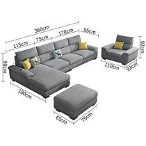 Deep Sleep Overstuffed Multifunction Wood Frame Furniture Sofa Living Room Full Set