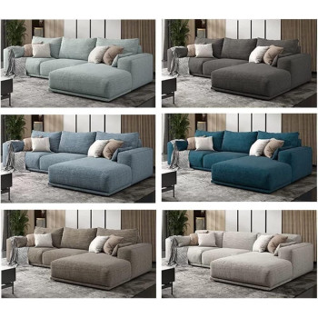 Fabric Sofa Set Combination Sectional Cotton Sofa Chaise Lounger Sofa Living Room Furniture (220cm*90cm)