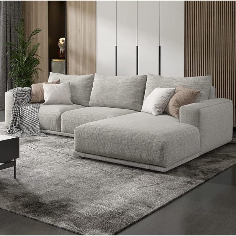Deep Sleep Fabric Sofa Set Combination Sectional Cotton Sofa Chaise Lounger Sofa Living Room Furniture (270cmx170cmx80cm)