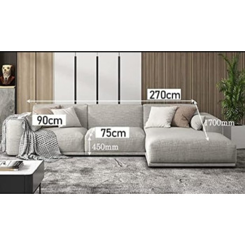 Deep Sleep Fabric Sofa Set Combination Sectional Cotton Sofa Chaise Lounger Sofa Living Room Furniture (270cmx170cmx80cm)