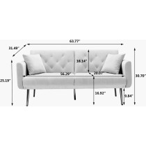Light Luxury Velvet Convertible Modern Sofa Cum Bed (Turquoise)