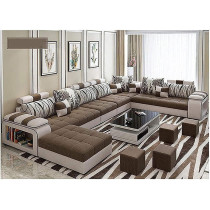 Live Room Sofa,Apartment Living Room Corner Nordic Removable Washable Sofa Combination Furniture (BROWN)