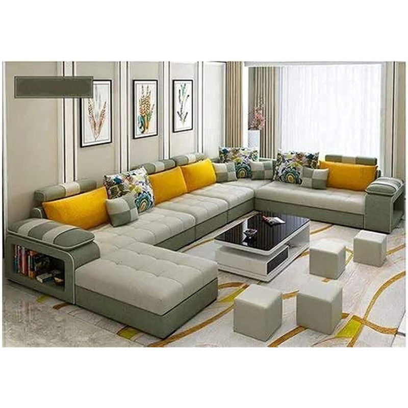 Live Room Sofa,Apartment Living Room Corner Nordic Removable Washable Sofa Combination Furniture (GREEN)