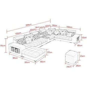 Live Room Sofa,Apartment Living Room Corner Nordic Removable Washable Sofa Combination Furniture (GREY)