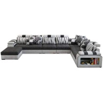 Live Room Sofa,Apartment Living Room Corner Nordic Removable Washable Sofa Combination Furniture (GREY)