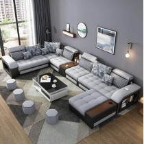 Living room furniture sofa set modern couch, lounge suite luxury sofa set design modern sofa living room furniture (Black+Light Grey)
