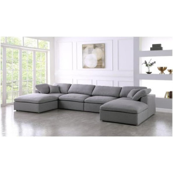 Modern Cloud Modular Living Room Sofas Set I U Shape Down Filled Overstuffed Reversible Sectional Corner Sofa