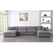 Modern Cloud Modular Living Room Sofas Set I U Shape Down Filled Overstuffed Reversible Sectional Corner Sofa