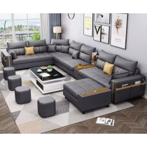Modern Couch U Shaped Faux leather Living Room Furniture Chaise Lounge Recliner Sectional L Shape Corner Sofa Sets 