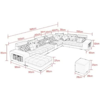 Modern L Shape Corner Sofa Sets (Purple)