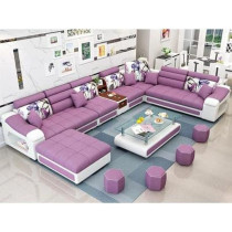 Modern L Shape Corner Sofa Sets (Purple)