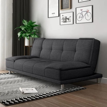 Small family living room folding apartment study office lunch break sofa multi-function sofa bed (Dark Grey)