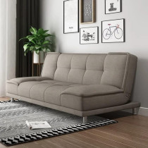 Small family living room folding apartment study office lunch break velvet sofa multi-function sofa bed (Beige Grey)