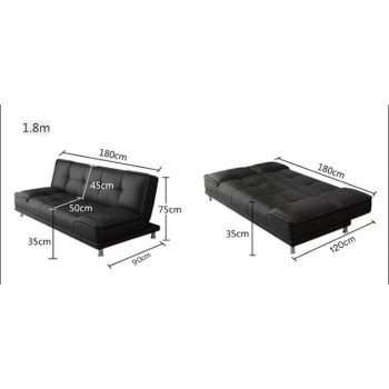 Small family living room folding apartment study office lunch break Velvet sofa multi-function sofa bed (Brown)