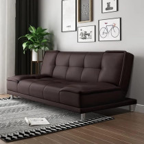 Small family living room folding apartment study office lunch break Velvet sofa multi-function sofa bed (Brown)