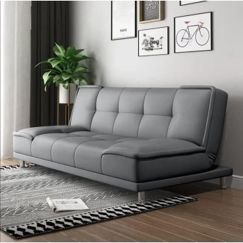 Small family living room folding apartment study office lunch break velvet sofa multi-function sofa bed (Light Grey)