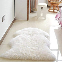Soft Faux Sheepskin Fur Rug Soft Fluffy Carpets Chair Couch Cover Seat Area Rugs For Bedroom Sofa Floor Living Room Home Decor Nursery (Off White)