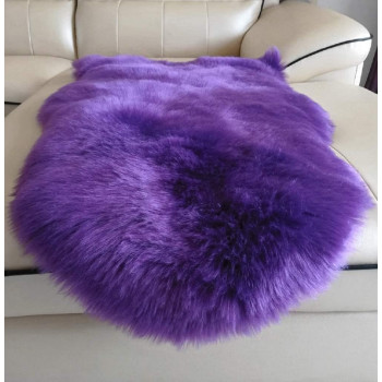 Soft Faux Sheepskin Fur Rug Soft Fluffy Carpets Chair Couch Cover Seat Area Rugs For Bedroom Sofa Floor Living Room Home Decor Nursery (Purple)