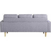 Studio Luxe L-Shaped Sectional Sofa w/Reversible Chaise, Wood Legs, Modern Scandinavian Corner Sofa Convertible Living room furniture, 194x128x87cm, HC Home Canvas T32-Storm Grey