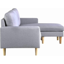 Studio Luxe L-Shaped Sectional Sofa w/Reversible Chaise, Wood Legs, Modern Scandinavian Corner Sofa Convertible Living room furniture, 194x128x87cm, HC Home Canvas T32-Storm Grey