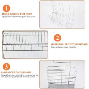 2 Tiers Kitchen Dish Cup Drying Rack Holder Organizer Drainer Dryer Tray Cutlery by dish holder Multifunctional - NW-30265