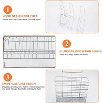 2 Tiers Kitchen Dish Cup Drying Rack Holder Organizer Drainer Dryer Tray Cutlery by dish holder Multifunctional - NW-30265