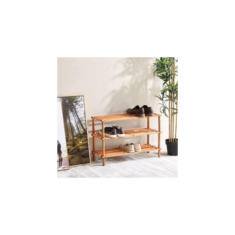 3-Tier Wooden Shoe Rack
