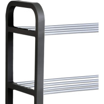 5 Tier Shoe Rack Organiser, Quick Assembly No Tools Required, Holds upto 10-12 pairs (L) 18.5cm x (W) 42cm x (H) 71 cm (Black)