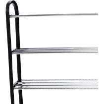 5 Tier Shoe Rack Organiser, Quick Assembly No Tools Required, Holds upto 10-12 pairs (L) 18.5cm x (W) 42cm x (H) 71 cm (Black)