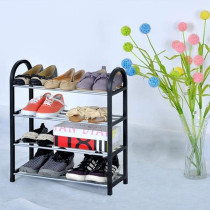 5 Tier Shoe Rack Organiser, Quick Assembly No Tools Required, Holds upto 10-12 pairs (L) 18.5cm x (W) 42cm x (H) 71 cm (Black)