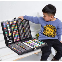 Art Set Kit Artists Drawing Pen Set Sketching Painting with Portable Wooden Case Color Pencils Markers Oil Pastels Crayon Great Gift - CF 25221