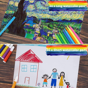 Art Set Kit Artists Drawing Pen Set Sketching Painting with Portable Wooden Case Color Pencils Markers Oil Pastels Crayon Great Gift (180 pcs Set)