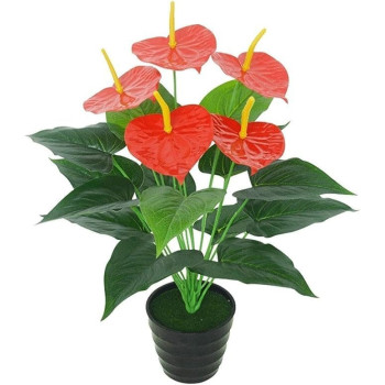 Artificial Simulation Green Plant Potted Plants Artificial Flower Green Plant with Plastic Flower Pot Living Room Indoor Decoration