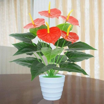 Artificial Simulation Green Plant Potted Plants Artificial Flower Green Plant with Plastic Flower Pot Living Room Indoor Decoration